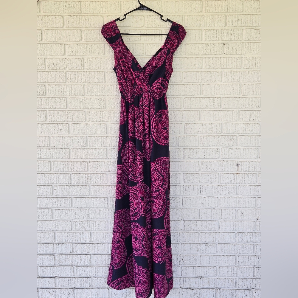 Pink And Navy Maxi Dress
